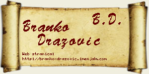 Branko Dražović vizit kartica
